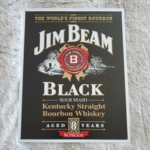 Jim Beam Black Bourbon Whiskey Metal Tin Display Sign Sized 16 x 12.5 - £18.56 GBP
