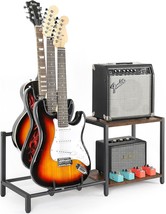 Bikoney Guitar Stand,3 Electric Bass Guitar Stand Floor With Guitar Amp - £58.27 GBP