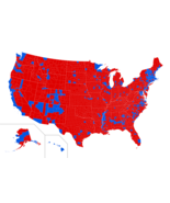 U.S. County Electoral Map 2024 Presidential Election Trump Harris Poster... - $25.99+