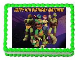 TMNT Teenage Mutant Ninja Turtles party edible cake sheet frosting cake topper - £7.81 GBP