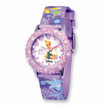 Disney Kids Tinker Bell Glitz Printed Band Time Teacher Watch - £35.88 GBP