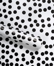 Qianglive Black And White Dot Wallpaper 17.7”X480” Self-Adhesive Contact Paper - £38.36 GBP