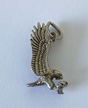 Vintage 1984 Siskiyou Eagle Charm  Talons Extend Necklace Bracelet Pewter? Metal - $13.98