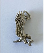 Vintage 1984 Siskiyou Eagle Charm  Talons Extend Necklace Bracelet Pewte... - £11.07 GBP