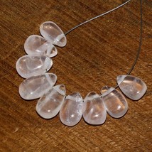 Rose Quartz Smooth Pear Beads Briolette Natural Loose Gemstone Making Jewelry - £3.87 GBP