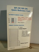 Hewlett-Packard Calculator HP-19C/HP-29C Quick Reference Card Excellent - $539.62 MXN