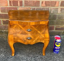 Vintage Diminutive Bombe Chest Italian Parquetry 16 3/4&quot; Lord &amp; Taylor R... - £153.35 GBP