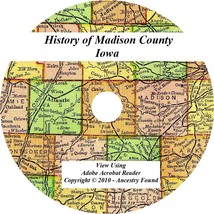 1915 History &amp; Genealogy Of Madison County Iowa Winterset Ia Biographies Family - £4.68 GBP