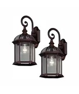 Hampton Bay 2-Pack Exterior Wall Lanterns Weathered Bronze Finish Clear ... - $957.78 MXN
