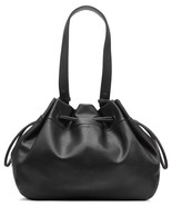 Halston Lilly Black Pebbled Large Drawstring Shoulder Bag - $95.00