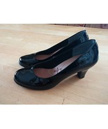ROS HOMMERSON LADIES BLACK PATENT LEATHER PUMPS-8M-WORN ONCE-2.75&quot; HEEL-... - £8.23 GBP