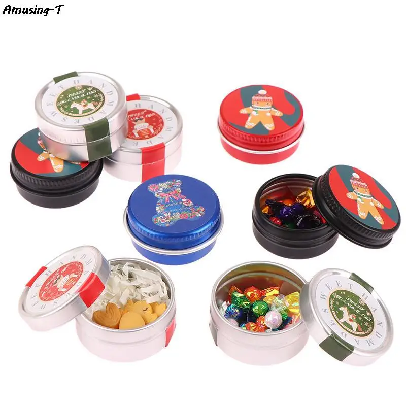 1:12 Dollhouse Miniature Christmas Cookies Biscuit Candy Gift Box Tin Box Model - £8.56 GBP+