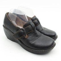 Born Womens Black Leather Clogs Nursing Work Slip-on Shoes Flats Sz 9 - £19.77 GBP