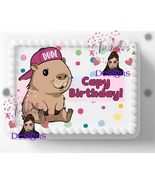 Capybara Teen Girl Dude Pink Edible Image, Birthday Cake Topper Frosting... - $22.59 CAD