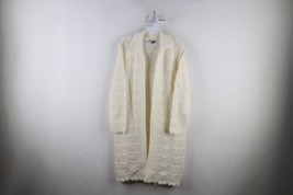Deadstock Vtg 50s 60s Womens Large Crochet Knit Open Front Cardigan Sweater USA - £78.85 GBP
