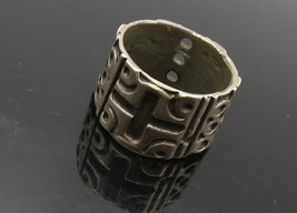 CELLINI 925 Sterling Silver - Vintage Oxidized Pattern Band Ring Sz 5 - RG9781 - £32.72 GBP