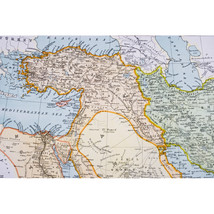 Partial Map of Middle East In 1890S From the Citizens Atlas of the World... - $40.98