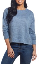 Weatherproof Vintage Women&#39;s Textured Melange Sweater Blue Long Sleeve M... - £18.67 GBP