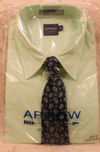 Arrow Dress Shirt LS Long Sleeve Green Blue Tie Set Boys 8-20 Young Men Sz 12 14 - £11.23 GBP