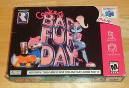 Nintendo 64 N64 Conker&#39;s Bad Fur Day Video Game with Box, Tested and Working - £138.64 GBP