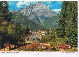 Alberta Postcard Banff &amp; Cascade Mountain Flower Garden - £2.22 GBP