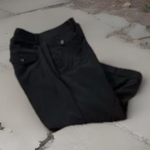 Christopher &amp; Banks Dress Pants Women&#39;s Sz 14 Black Wide Leg Cuffed Crop... - $19.88