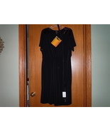 NEW WITH TAGS SIMPLY CHARMING ELEGANT BLACK &amp; SNAKESKIN DRESS SIZE 1X - €21,39 EUR