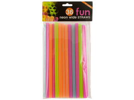 36 9&#39;&#39; Neon Extra-Wide Jumbo Straws - £1.92 GBP