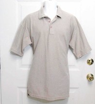 Sz L Croft &amp; Barrow Mens Beige/Tan Mix Cotton Polo Rugby SS Medium Weigh... - £11.92 GBP