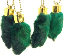 4 x Real Amulette Rabbit Foot Lucky Keychain 4 x Vraie Patte de Lapin Chanceuse - £14.66 GBP