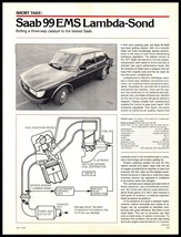 1977 Magazine Spec &amp; Test Sheet with Photo - Saab 99EMS Lambda Sond A6 - $69.32 MXN