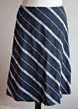 White House Black Market 2 A-Line Cotton Blend Skirt Stripe Embroidery USA - $19.95