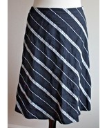 White House Black Market 2 A-Line Cotton Blend Skirt Stripe Embroidery USA - £15.68 GBP