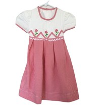 Bonnie Jean Vintage Girls Gingham Floral Dress Size 5 Red White - £23.80 GBP
