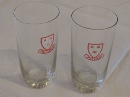 RARE Harvard college set of 2 water beer glasses glass VE RI TAS crest s... - $21.03