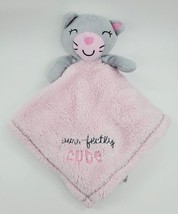 Baby Gear Lovey &amp; Security Blanket Cat Pink Purr Fectly Cute Girl Perfectly B71 - £10.21 GBP