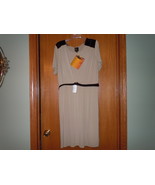 NEW WITH TAGS SIMPLY CHARMING ELEGANT KHAKI &amp; SNAKESKIN DRESS SIZE 1X - €21,39 EUR