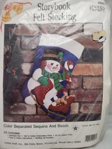 NEW Storybook Felt Christmas Stocking Hobby Kraft Kit #9207 Color Sequin... - $14.85