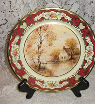 Daher Decorated Metal Picture Plate-Cottage-England- 1950&#39;s - £7.86 GBP