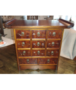 CHINESE ASIAN APOTHECARY TEA CHEST ELEVEN-DRAWER WOODEN JEWELRY CABINET - €69,14 EUR