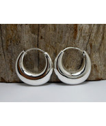 Silver Crescent Moon Earrings, 925 Sterling Silver, Handmade Hoop Earrin... - £28.77 GBP