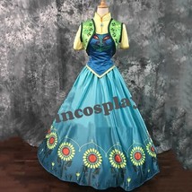 Princess Anna Costume Frozen Anna Cosplay costume Dress Women Halloween Costume - £108.31 GBP