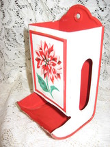 Tin-Kitchen Match Safe-Floral Design-Early 1900&#39;s - £14.42 GBP