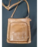 Fossil Brown Leather Crossbody Pockets Purse Bag Vintage 1990s Y2k - $23.33