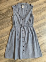 Blue Chambray Dress A-Line Sleeveless B. Darlin Summer size 5/6 Lightweight - $12.59