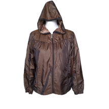 Three Hearts Womens Hoodie Windbreaker Jacket Size PM Brown Mesh Lined F... - £15.55 GBP