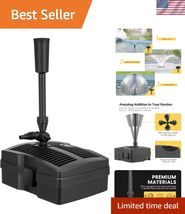 660 GPH Submersible Pond Filter Pump Fountain Kits with Sterilizer Suita... - $166.30