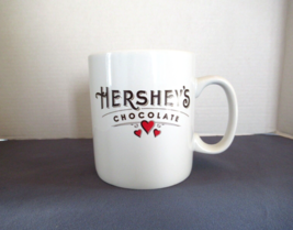 Hersey&#39;s Chocolate mug extra large 24 oz white red hearts coffee soup EUC - $15.63