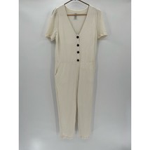 Steele Australia Skyler Jumpsuit Sz S Ivory Linen Blend Short Sleeve - £37.90 GBP