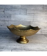 VTG Arabic/Turkish Gold Tone Footed Brass Bowl, 6 3/4&quot; W. x 3 3/4&quot; T. - $645.54 MXN